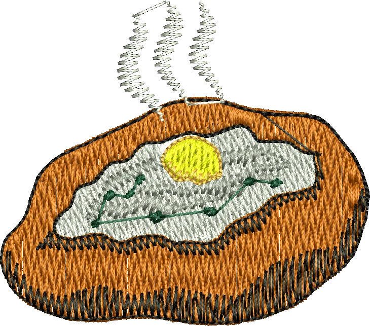 abstract artistic egg shape embroidery design