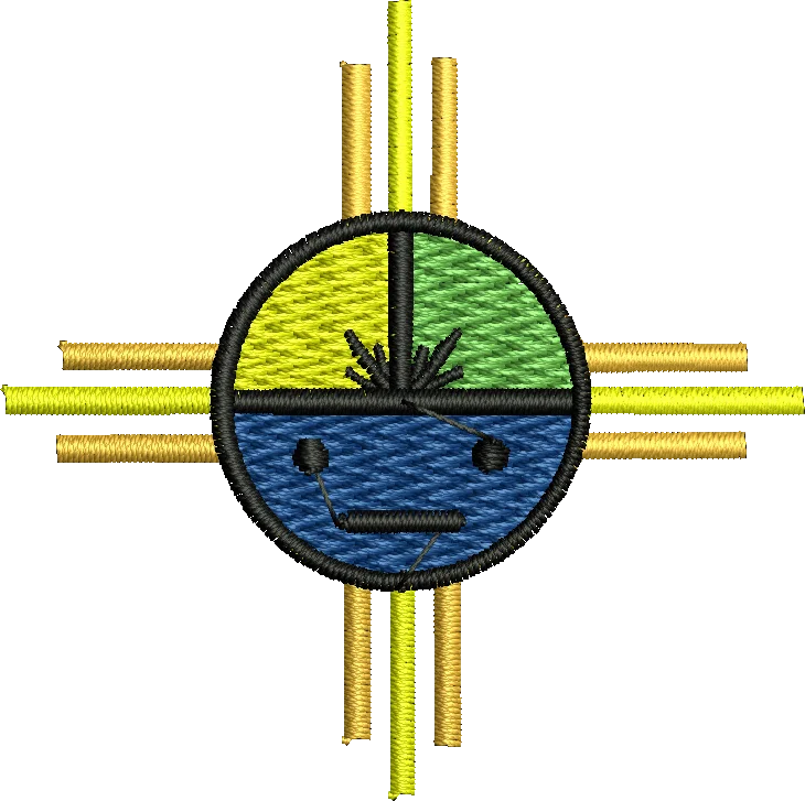 abstract geometric circular symbol embroidery design