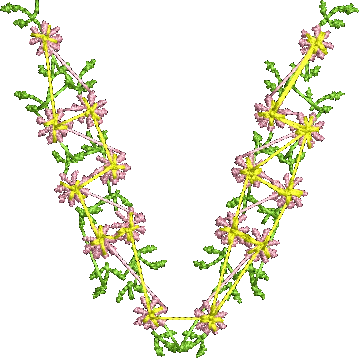 abstract geometric letter v shape embroidery design