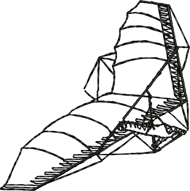 abstract geometric line art structure embroidery design