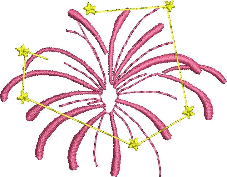 abstract starry radial pattern embroidery design