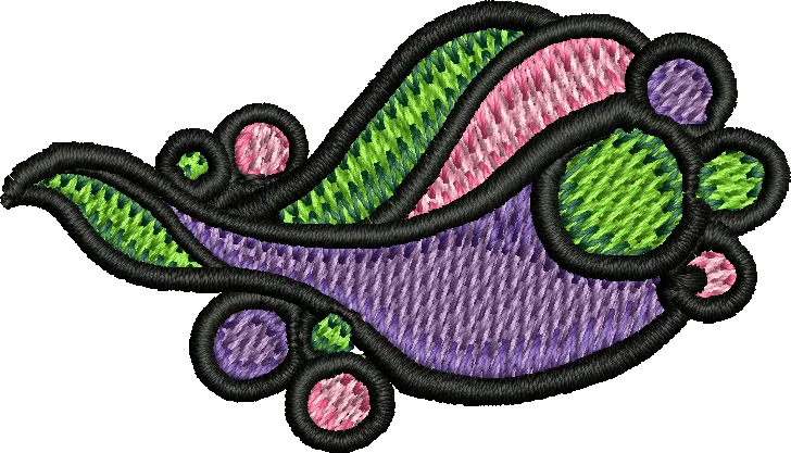 abstract swirling organic shapes embroidery design