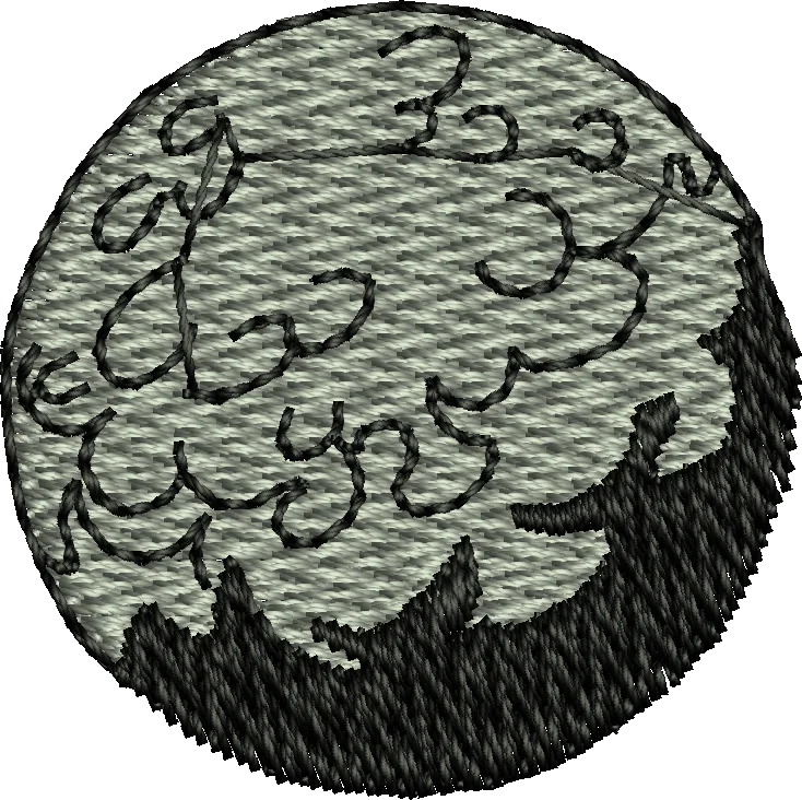 abstract swirly pattern circle embroidery design