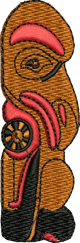 abstract totem art piece embroidery design