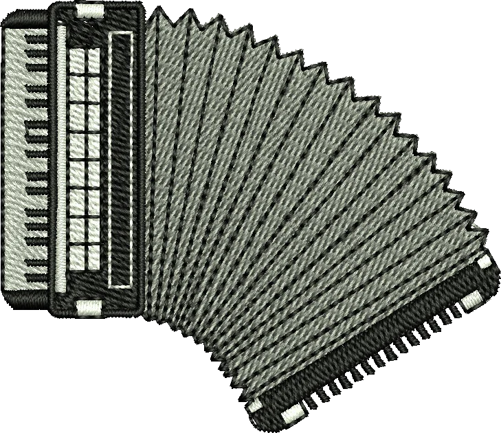 accordion musical instrument illustration embroidery design