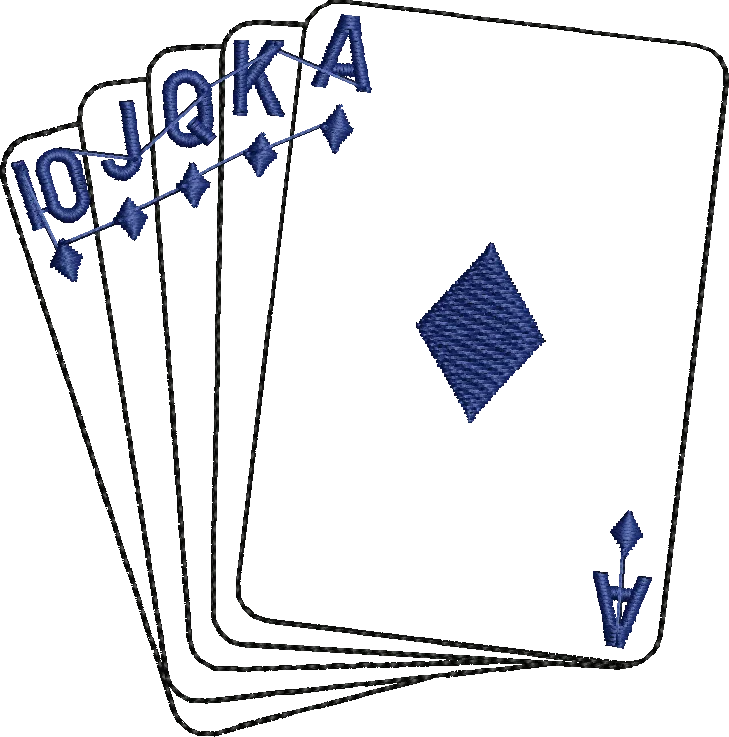ace of diamonds playing card embroidery design