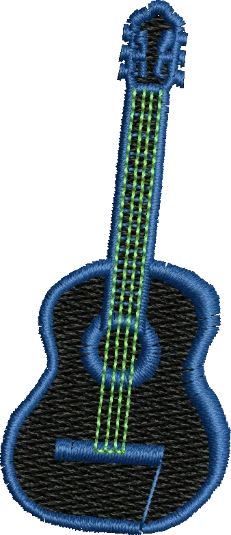 acoustic guitar musical instrument embroidery design