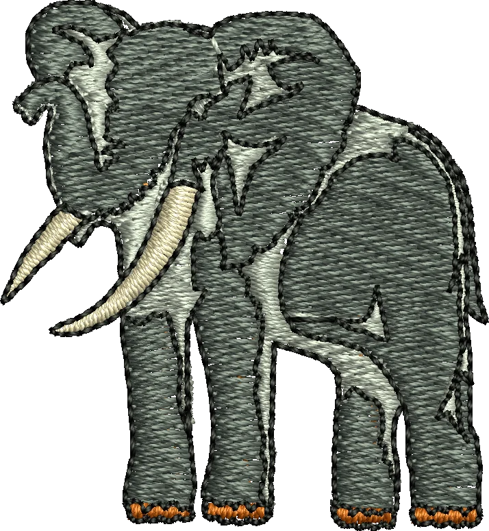 african elephant embroidery design