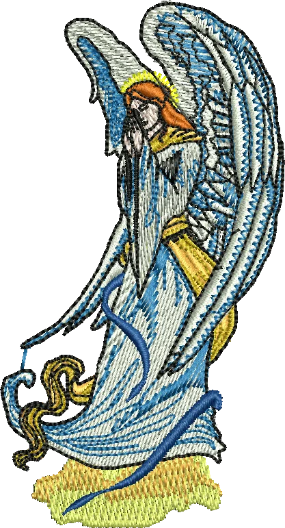 angel blue embroidery design